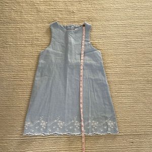 Jacadi girls size 4 linen jumper with white embroidery